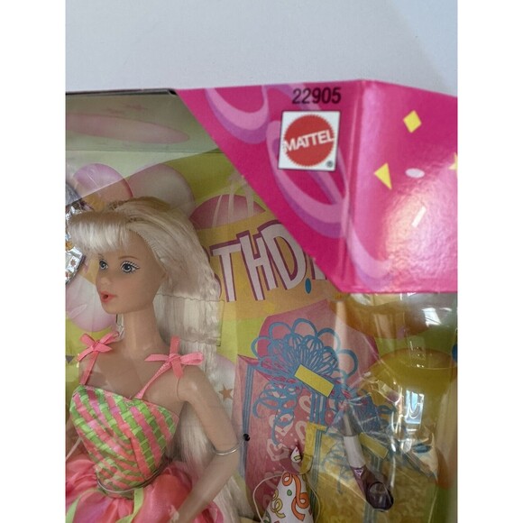 1998 Birthday Party Barbie Doll Blow up Balloons Birthday Cake Blonde New 22905 - Picture 3 of 6